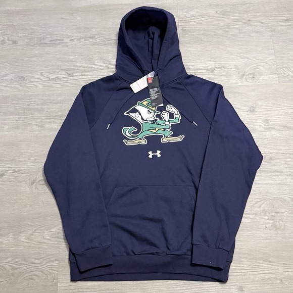 Under Armour Other - Notre Dame Fighting Irish Men's M Loose Fit Navy Graphic NCAA Pullover Hoodie
